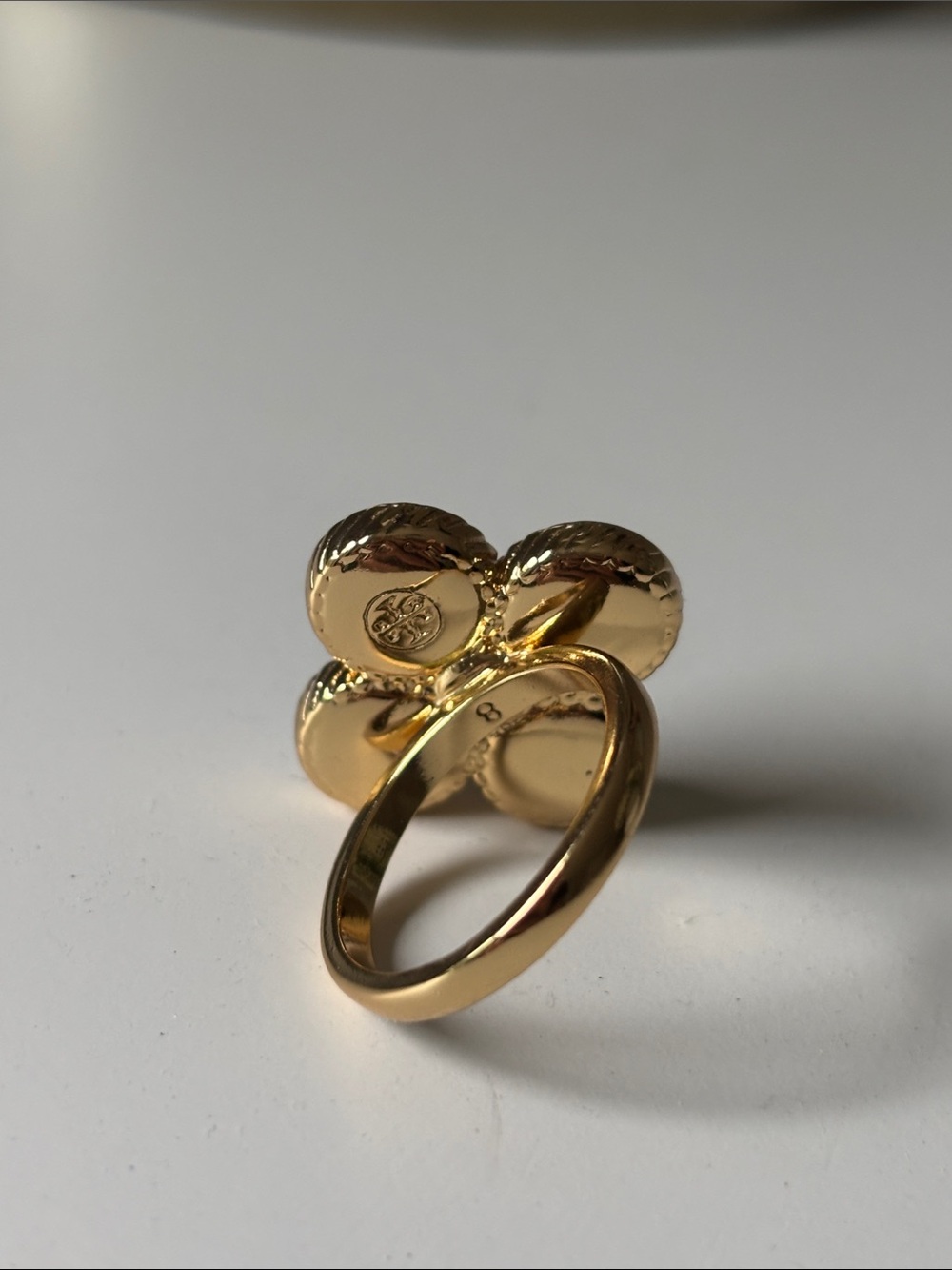 Tory Burch Sz 8 Clover Ring NWOT - Picture 2 of 4